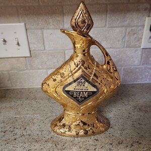 Jim Beam 1964 Gold Plated Empty Decanter 162 Months Old